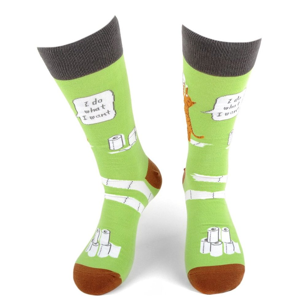Covid-19 -Toilet Paper- Novelty Socks L/XL - Picture 2 of 10